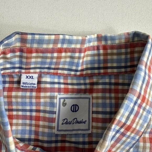 David Donahue‎ Dress Shirt Mens Size 2XL Tartan Plaid Button Up Long Sleeve - Picture 6 of 9